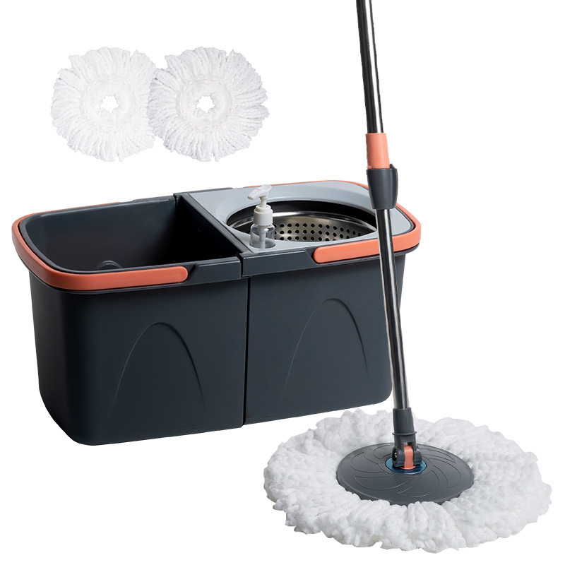 Holamopa Foldable Mop Set with Detachable Bucket, Mop with Detachable Bucket, Mop with Washable Detachable Bucket