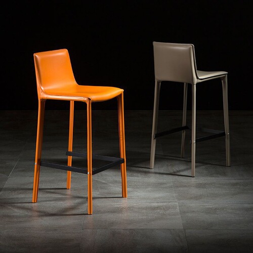 3l designer saddle leather bar chair home creative high stool bar front island dining chair fashionable high-end bar