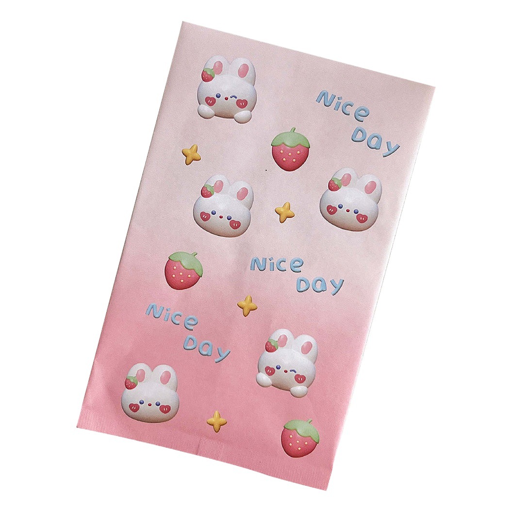 Lindo patrón de dibujos animados bolsa de papel de regalo para hornear bolsa de almacenamiento de objetos pequeños niña corazón snack auto-Sellado bolsa de embalaje suave lindo