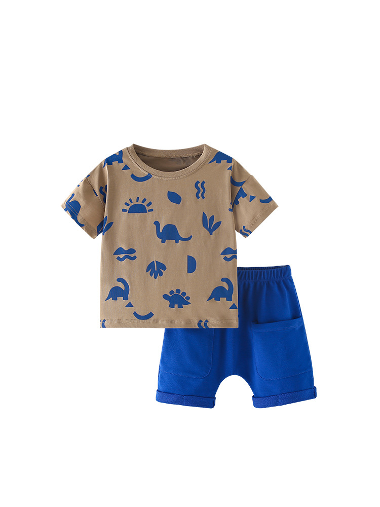 Trajes infantiles malwee transfronterizos de verano nuevos trajes infantiles europeos y estadounidenses guapo ropa de niños camisetas casuales de dos piezas