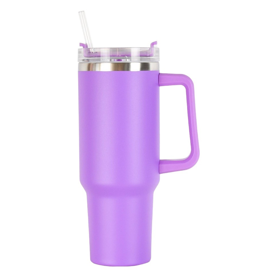 Transfronterizo 40oz mango taza de helado 304 taza de vacío de acero inoxidable aislamiento frío con paja taza de café taza de coche al por mayor