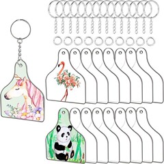 国境を越えた売れ筋 90 個アクリル透明 DIY クリエイティブ菱形牛耳キーホルダーペンダント装飾セット