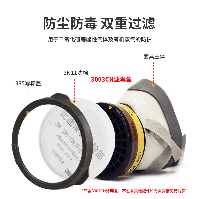 3M1203 de protección respiratoria máscara protectora traje químico pesticida spray de pintura máscara de polvo máscara de gas al por mayor