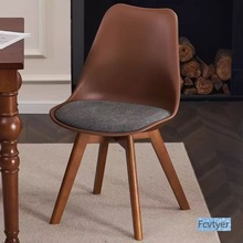 实木布艺家用餐椅靠背椅卧室电脑椅化妆椅简约北欧风洽谈会议椅