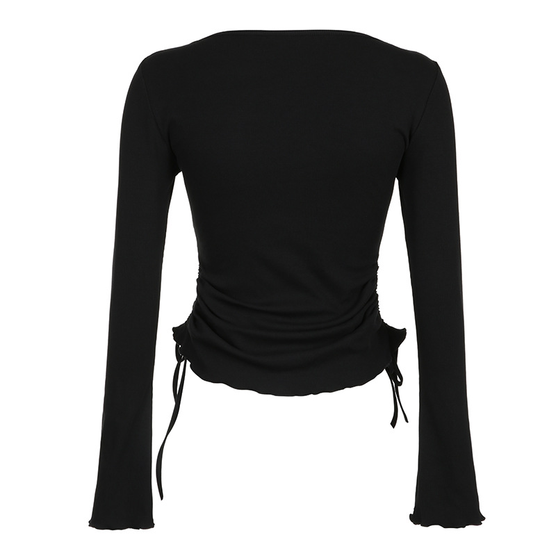 Pleated lPleated long-sleeved base shirong-sleeved base shirt