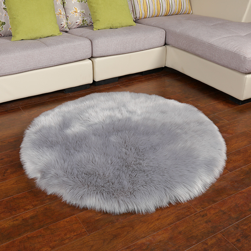 Alfombra de peluche larga dormitorio redondo chica silla mecedora silla de computadora mantas de lana nórdico alfombra de armario image 3