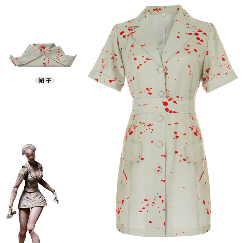 万圣节服装女护士cos服寂静岭重制版恐怖僵尸护士cosplay服装批发
