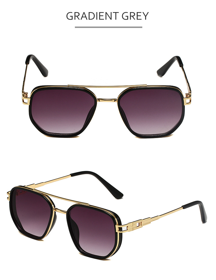 Retro Square Sunglasses For Men Uv Protection Metal Frame Style_voghion.com