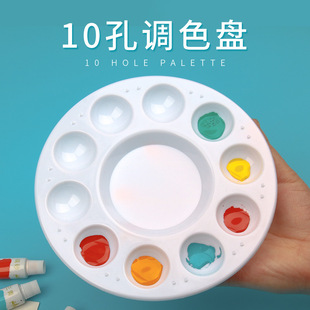Пластиковая круглая художественная белая простая палитра для рисования для тонирования, увеличенная толщина, оптовые продажи