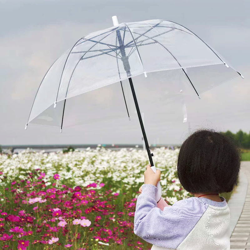 Factory Direct Sale 19inch Children's Arch Transparent Umbrella Kindergarten Kids Male and Female Student Umbrella Bubble Umbrella Sunshade