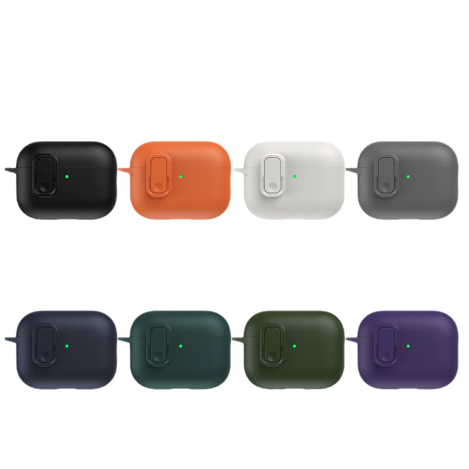 适用Airpodspro3保护套二代皮纹按键锁扣Airpods4全包防摔保护壳