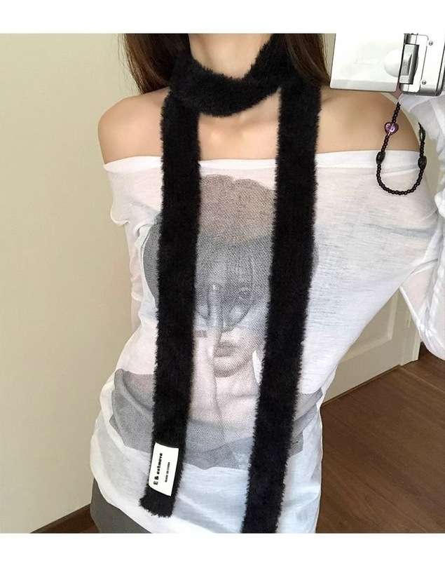 豪華なニッチデザインの女性用の細長いスカーフ、秋冬のヨーロッパとアメリカンスタイルの新しいファッションソリッドカラーの多用途の細長いスカーフ|undefined