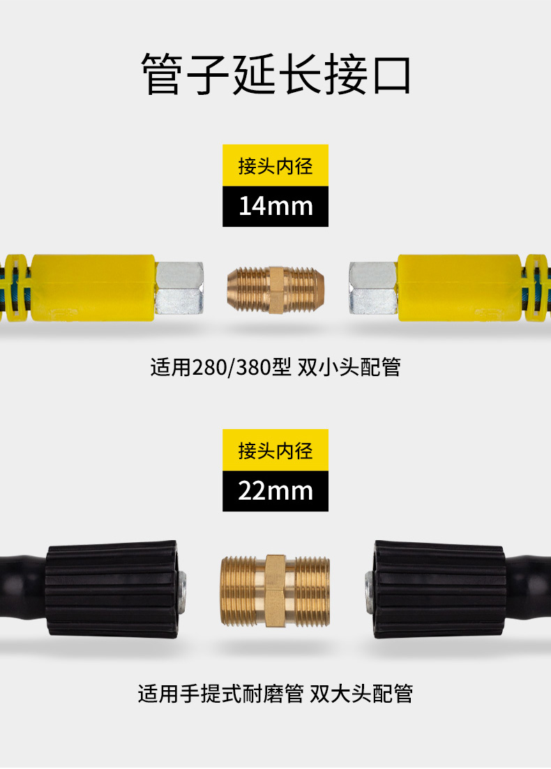 High-pressure explosion-proof steel wire water hose for car wash machine, model 380558, commercial Black Cat cleaning machine, household car wash pump hose