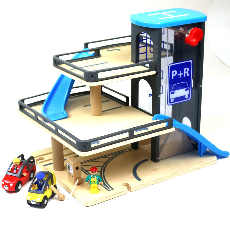 Wooden Small Train Track Wooden Splicing Subway High-Speed Rail Track Beech Rail Building Block Accessories Kidsren's Toy Wood