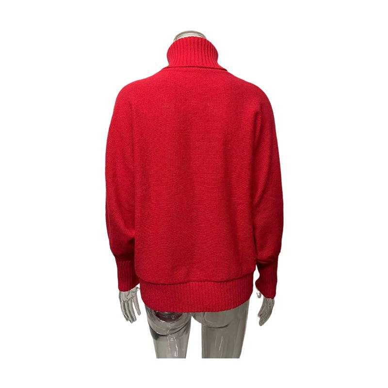 350g Weight Long Sleeve Sleeve Length Pullovers Placket Type Batwing Sleeve Sleeve Type Polyester, Polyacrylonitrile Fiber Fabric Type Long Top Length Sweater Tops Type Daily Occasion Turtleneck Neckline Loose Fit Type Christmas Festival Letter Pattern Winter, Autumn Season Women's Gender Embroidery Design Streetwear Style Wholesale Women's Streetwear Letter Long Sleeve Embroidery Sweaters & Cardigans 32