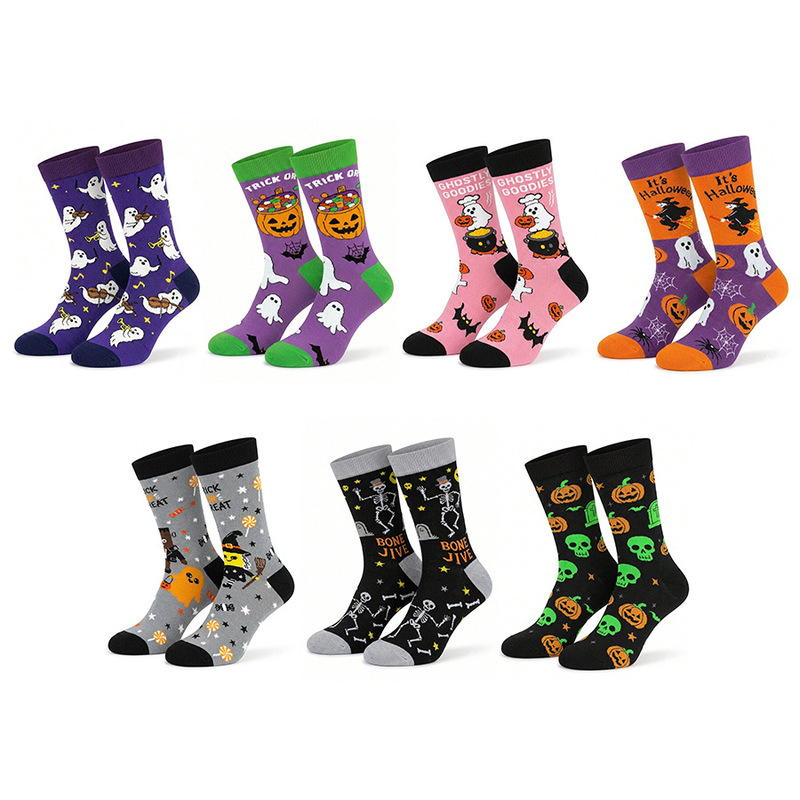 Cross-border best-selling Halloween socks, autumn and winter ghost pumpkin mid-calf socks, Halloween gift, Amazon trendy socks Cross-border best-selling Halloween socks, autumn and winter ghost pumpkin mid-calf socks, Halloween gift, Amazon trendy socks