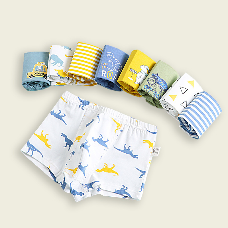 Children's underwear boy straight-leg pants spandex cotton baby four-leg pants cartoon medium and small children elastic kid shorts wholesale