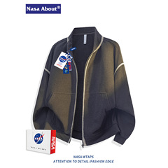 NASA ABOUT美式复古棒球服外套男款春秋季宽松潮牌情侣夹克上衣潮