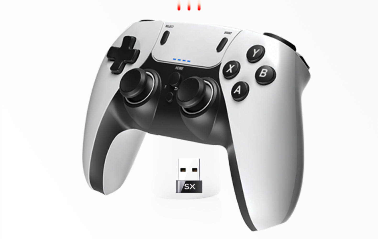 Con consola de juegos P5 maneja doble maneja de juegos inalámbricos 2.4G un arrastrar dos caja de consola de juegos