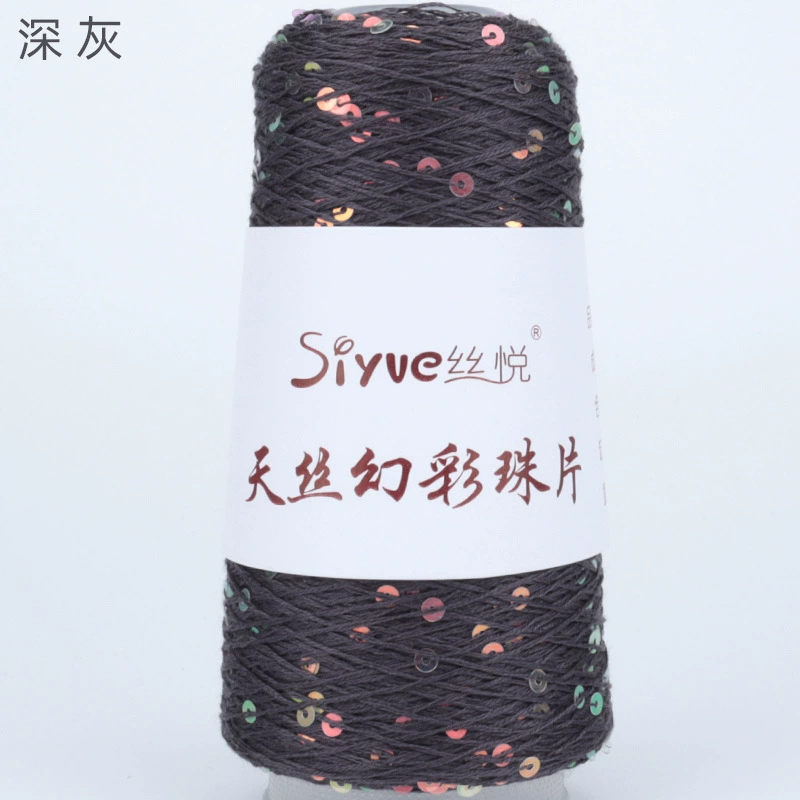 Пряжа Tencel (Siyue) с пайетками — для ручного вязания, цветная декоративная пряжа