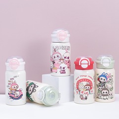 Labubu 316ステンレス布保温カップ高颜値かわいい女子携帯ストロー子供カップ