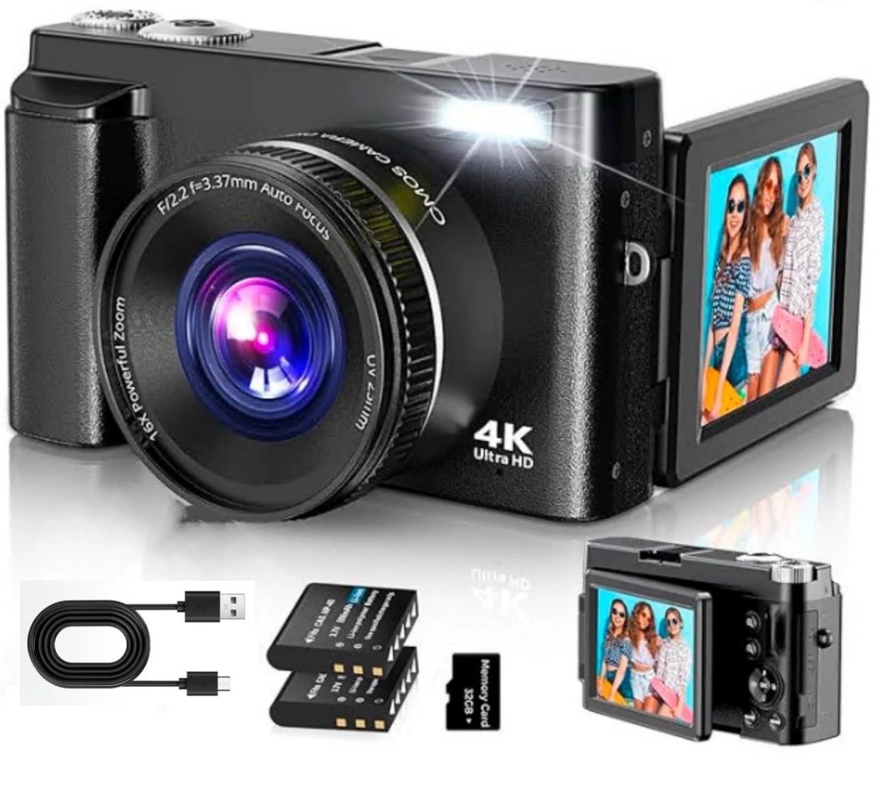 Глобальная торговля цифровая камера видеокамера 48 мегапикселей полное HD 4K с перевернутым HD экраном R101
