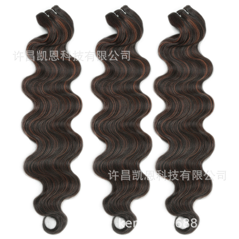 Cross-Border Supply of Synthetic Fiber High-Temperature Silk Big Wave Wigs Body Wave 24 Inch Snake Curl Hair Extensions