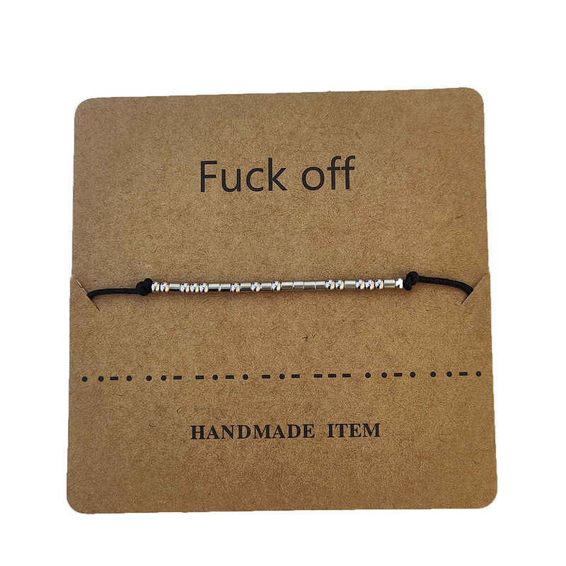 Explosions cross-border European and American Morse code fine bracelet code card stainless steel beaded pull inspirational men's bracelet