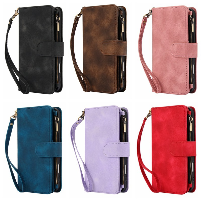 适用iPhone17手机皮套梦幻九卡苹果16插卡保护壳S25斜跨A16谷歌10