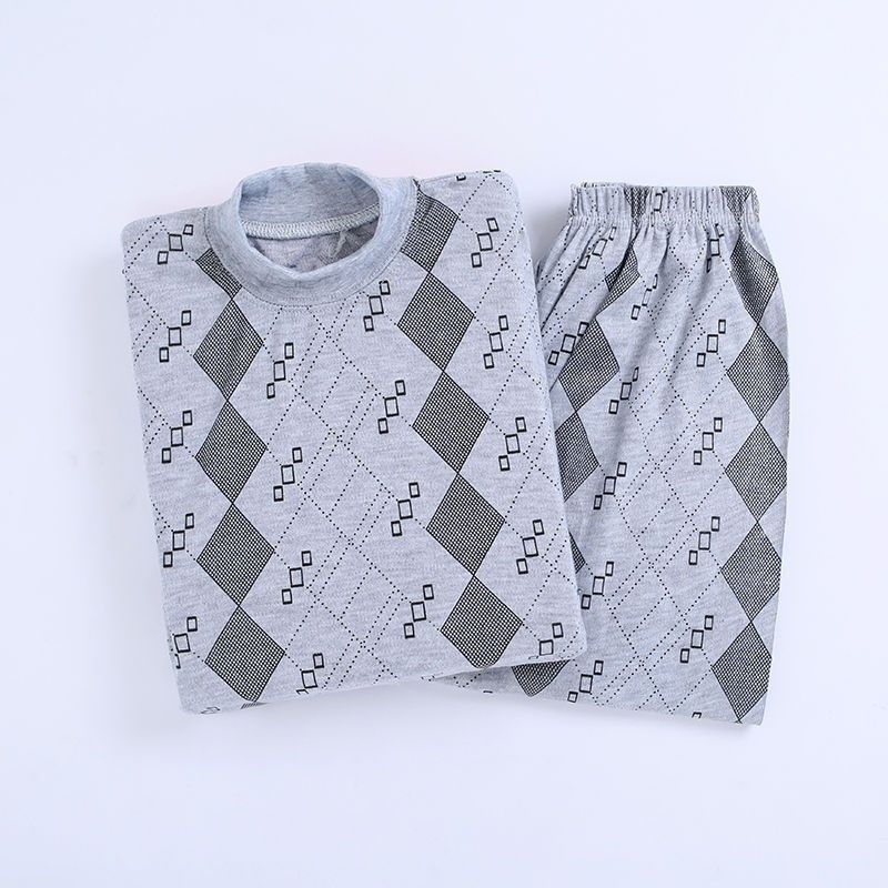 중년, 노인 남성을 위한 가을 옷과 가을 바지 열 속옷 아빠 라운드 넥 얇은 대형 사이즈 노인 스웨터와 바지 정장 남자