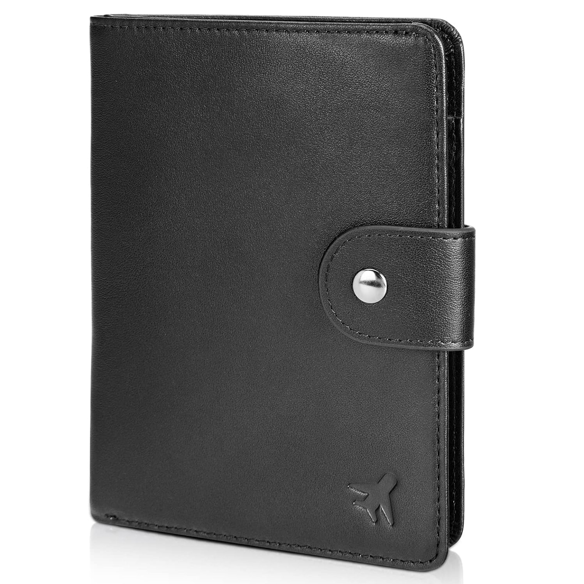 Carpeta de identificación de cuero retro transfronteriza personalizada RFID antirrobo cepillo bolsa de identificación múltiples tarjetas airtag pasaporte billetera