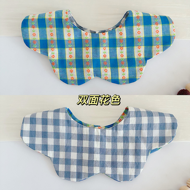 18双面纱布蓝格碎花