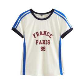 2026年经典百搭百搭运动短袖学院风T恤短款图片色常规款常规型