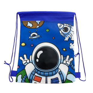 Space astronaut bundle pocket cartoon backpack drawstring storage non-woven waterproof folding shopping bag wholesale
