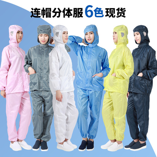 Food and Medicine Workshop Dust-Proof Workwear Cleanroom Dust-Free Suit for Men and Women Dust-Free Workshop Anti-Static Hooded Separate Suit