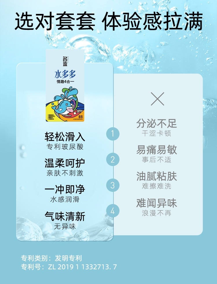 Celebrity Liu Duoduo 4-in-1 Natural Latex Condoms, Ultra-Thin Smooth, 8-Pack, Medium — detail image 14