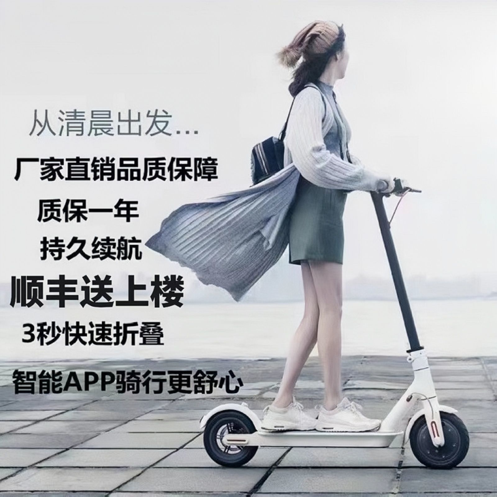 Electric Scooter, Foldable Electric Scooter, Adult Lithium Battery Electric Scooter, Two-Wheeled, Lightweight, Portable, Driving to Work