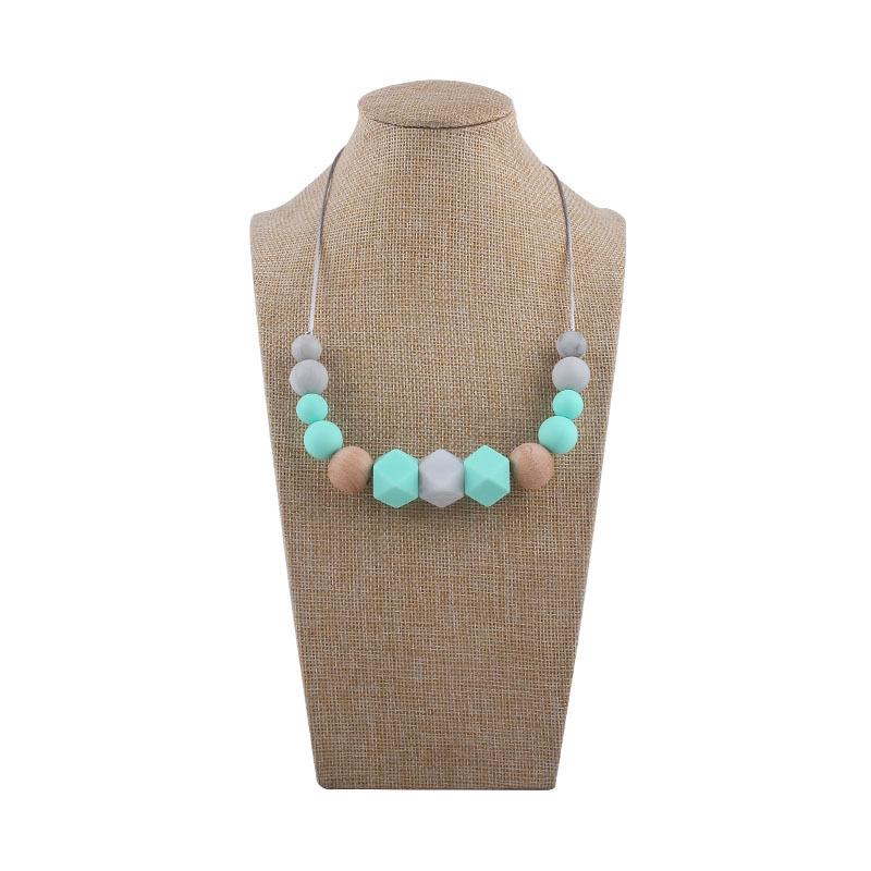 Comercio exterior Amazon nuevo silicona molar teether collar bebé teether palo masticable colgante collar