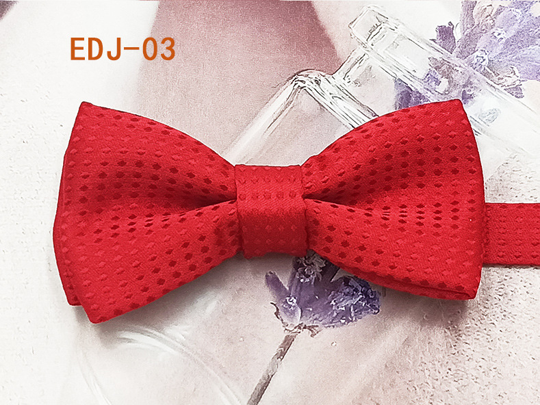 Lugar del fabricante Versión coreana de la pajarita para niños de doble capa para estudiantes de primaria hilo de poliéster teñido en hilo de seda color sólido accesorios para mascotas lazo