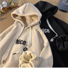 美式重磅连帽卫衣男新款秋冬季潮牌情侣学生加绒外套