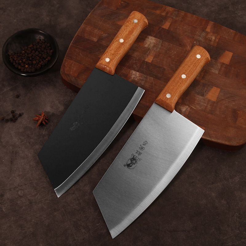 Red Rose Solid Wood Handle Kitchen Knife for Home Use, Lightweight Meat Slicing Knife for Women, Sharp and Grind-Free, Dual-Purpose Chopping and Slicing Kitchen Knife