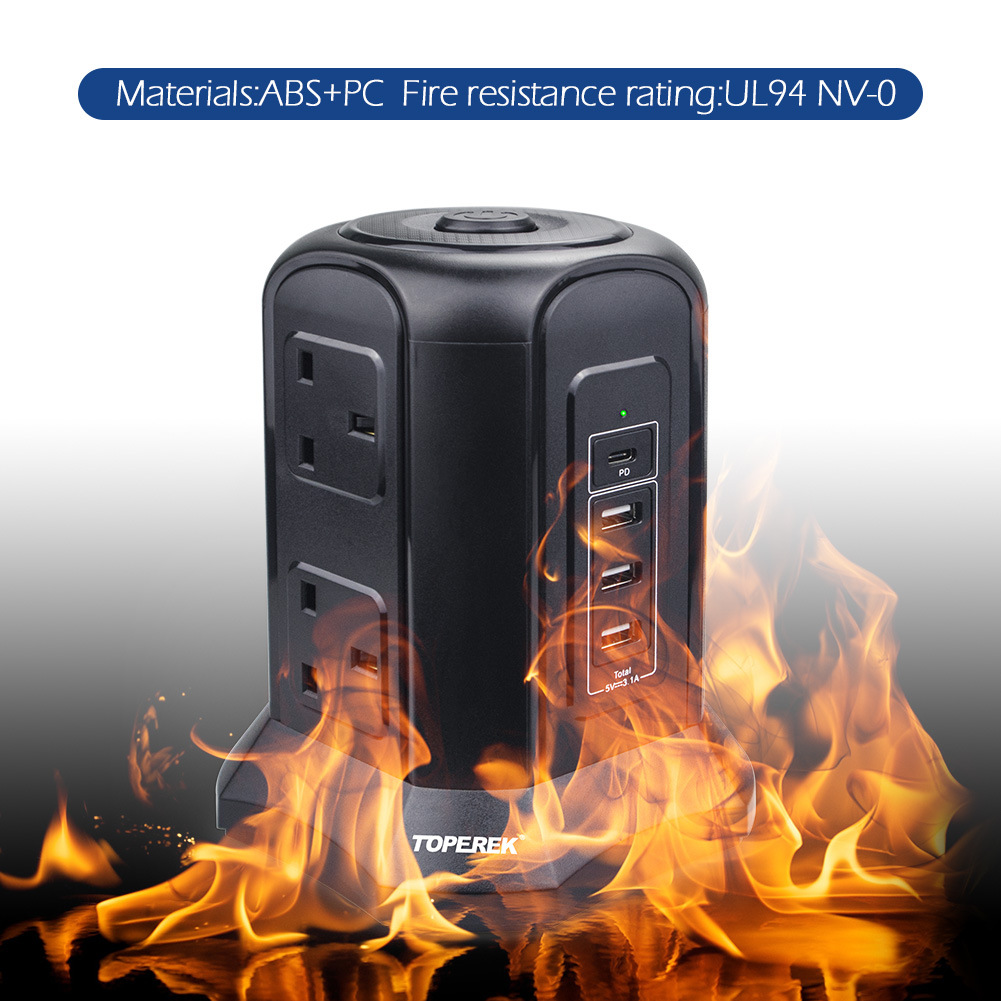 新款立式英规插座带大间距孔位  多用途家用排插插线板带PD18W