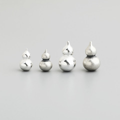 S925純銀泰銀無孔實心葫蘆墜子DIY手工編繩手鍊項鍊飾品散珠配件