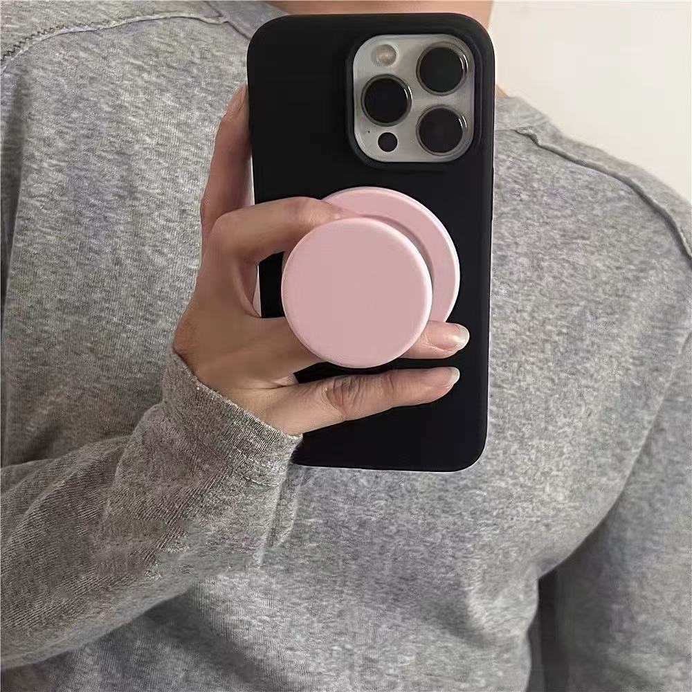 Imán fino negro minimalista para iphone15/16ProMax rosa Cixi soporte 13 manzana 14 hombres y mujeres