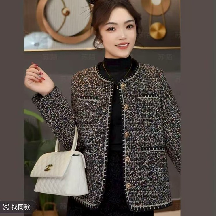 一件代发网红爆款时尚气质小香风外套2025秋季新款百搭减龄上衣女|undefined