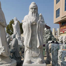 厂家长期供应石雕孔子像 校园博物馆教育人物石雕像 孔子石像图片
