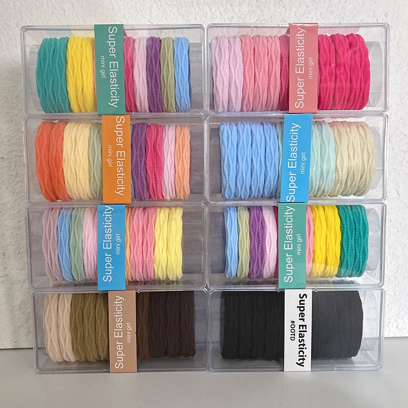 Gomas para el pelo de alta elasticidad, colores, en caja – Mayorista de Yiwu