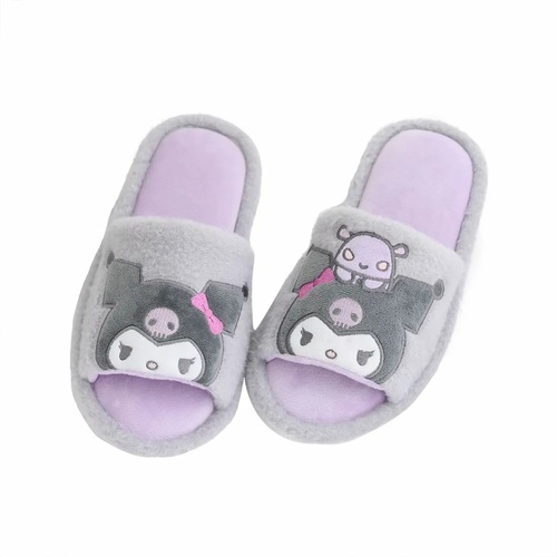 Cartoon plush slippers for women for all seasons, indoor home shoes, non-slip thick-soled home shoes, girls' warm confinement shoes
