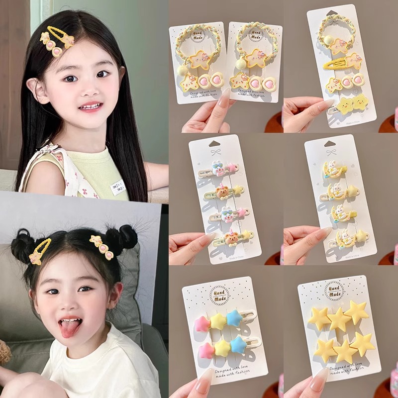 Pin de cabello de niña amarilla 2025 nuevo tocado de verano temperamento tarjeta de cabello bebé cabello rotos fijo clip de boca de pato