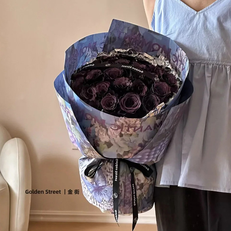 Huimeng jardín atmósfera papel pintura al óleo floral ramo de papel de embalaje de papel de arte colorido papel kraft papel de embalaje de periódico